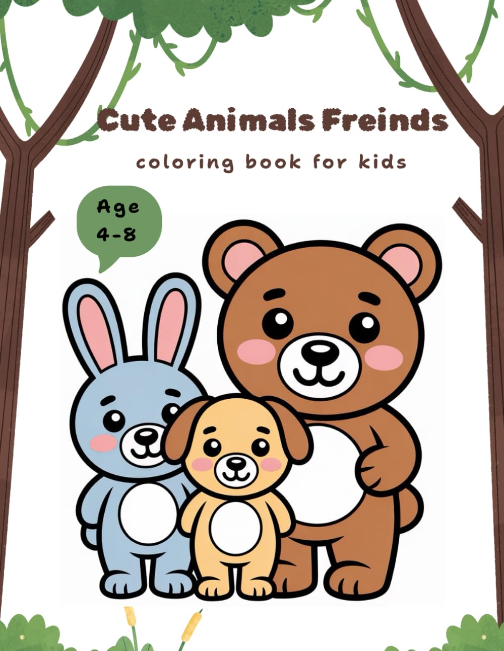Cute Animal Friends Coloring Book for Kids Ages 4–8: A Fun and Easy Coloring Book with Adorable Animals