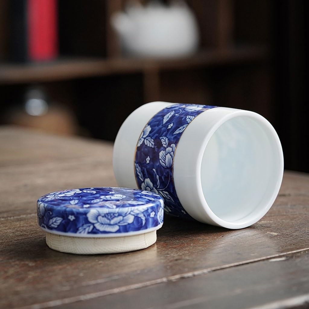 Barattoli Da Tè Teiera con coperchio in porcellana dipinta a mano in porcellana bianca lattina da tè lattina sigillata in ceramica lattina for alimenti lattina di stoccaggio portatile Barattolo Per Co