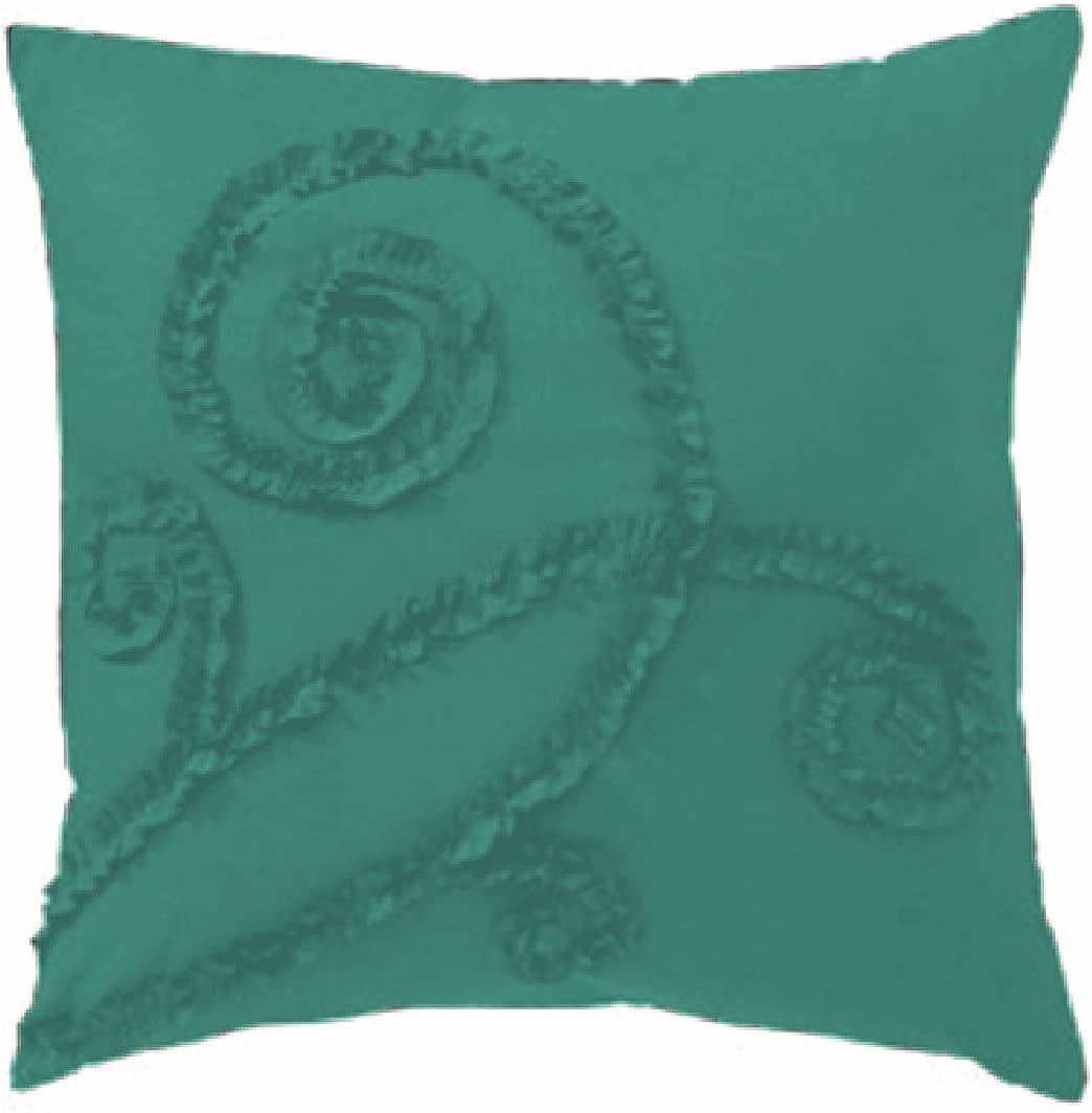 Ultra Soft Solid Designer Ruffle Pillow Shams Pair 100% Egyptian Cotton 600 Thread Count (2 piece set) Square 16" x 16" Moss