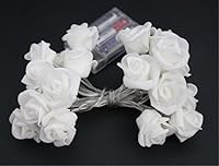 Vista 3 de Fantasee - Guirnalda de luces LED de rosas que funcionan con pilas, luces de rosas decorativas para bodas, propuestas de matrimonio, hogar