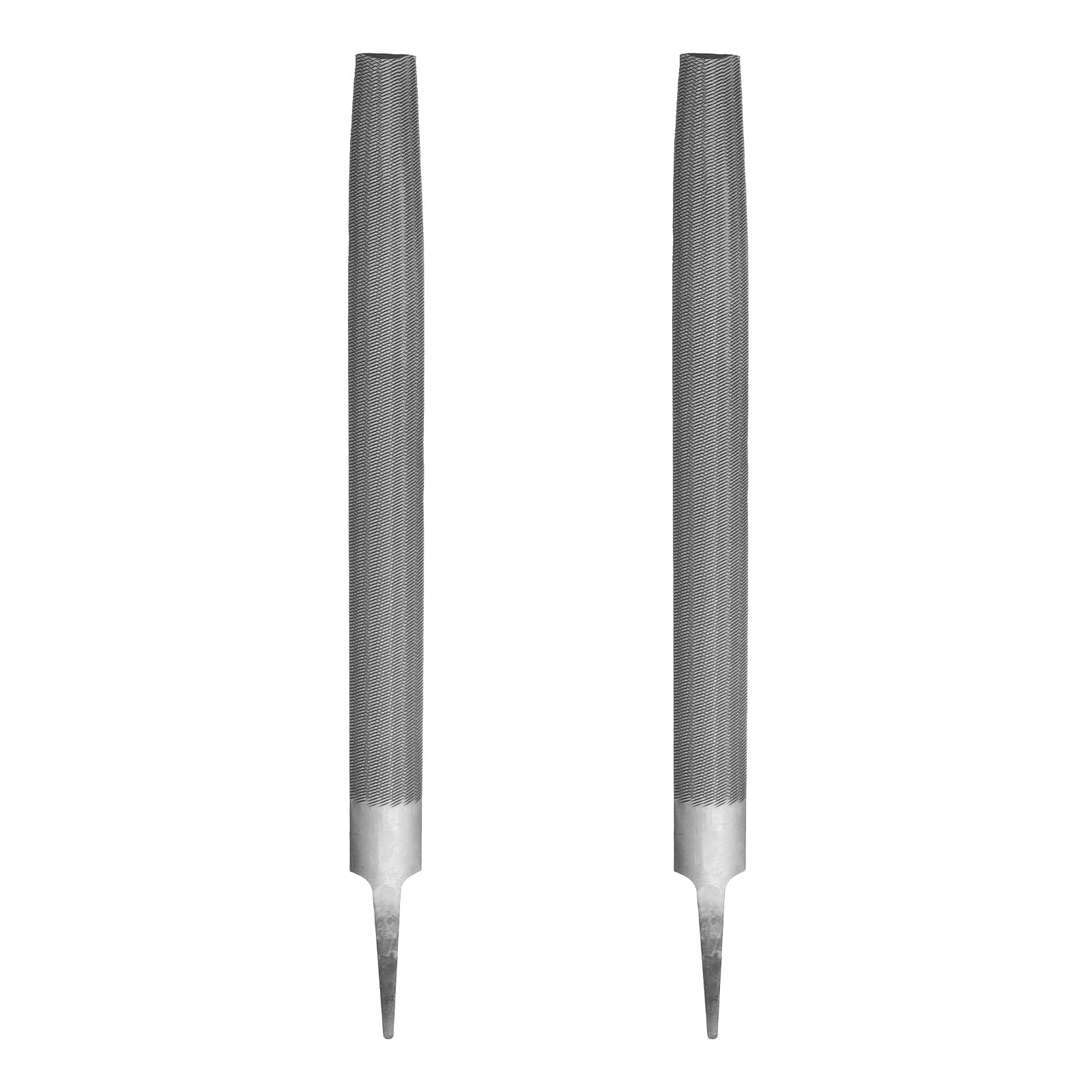 sourcing map 2 limas de corte medio redondo de 14 pulgadas con dientes de doble corte de acero de alto carbono T12 sin mango para afilador de herramientas de madera y metal, color gris