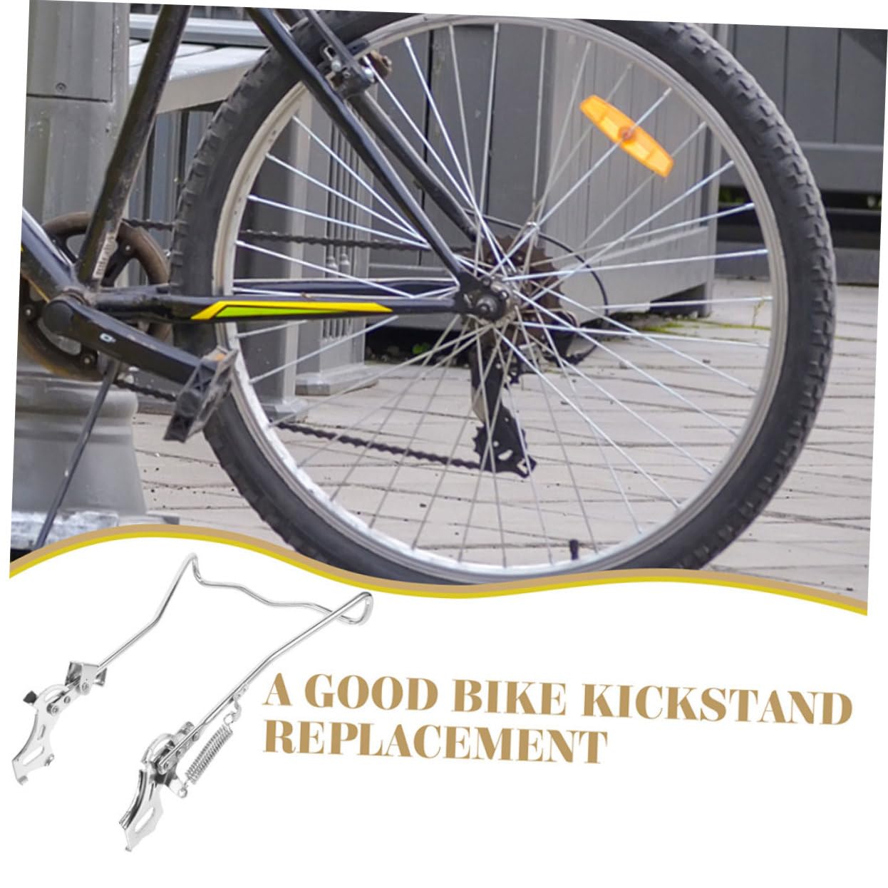 Béquille de Vélo Double en Acier Argenté, Support Latéral de Remplacement