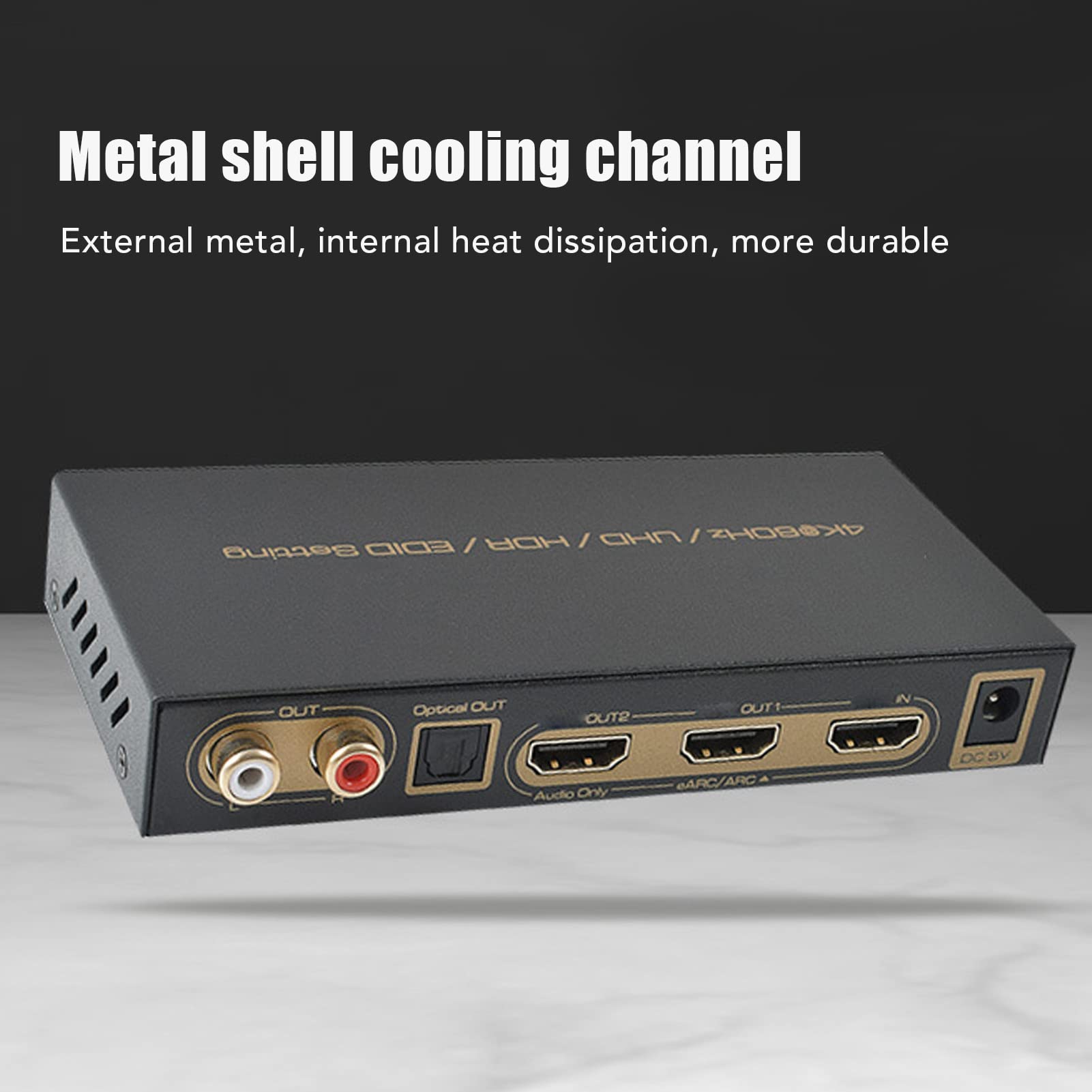 Convertidor Extractor de Audio 4K 60Hz EARC ARC, HDR HDMI a HDMI RCA óptico 7.1/5.1CH Estéreo 3.5 Mm, Compatible con HDCP 2.2 HDR, UHD, HLG, para Dolby Vision