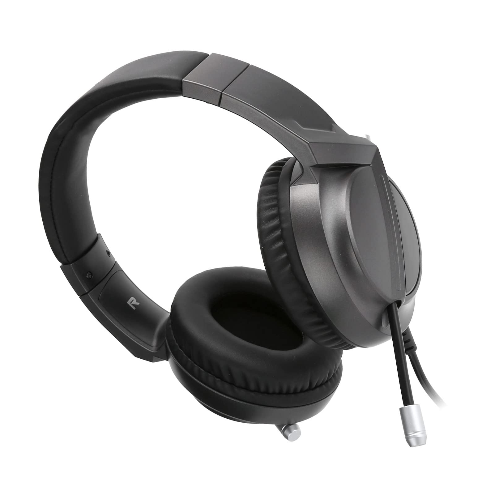Casque D'écoute de Jeu Supra-auriculaire Filaire à Réduction de Bruit avec Effet de Lumière RVB AX365 Oreillettes Confortables Son Surround 7.1 Canaux Élégant pour Le Travail Cours en Ligne (Noir)