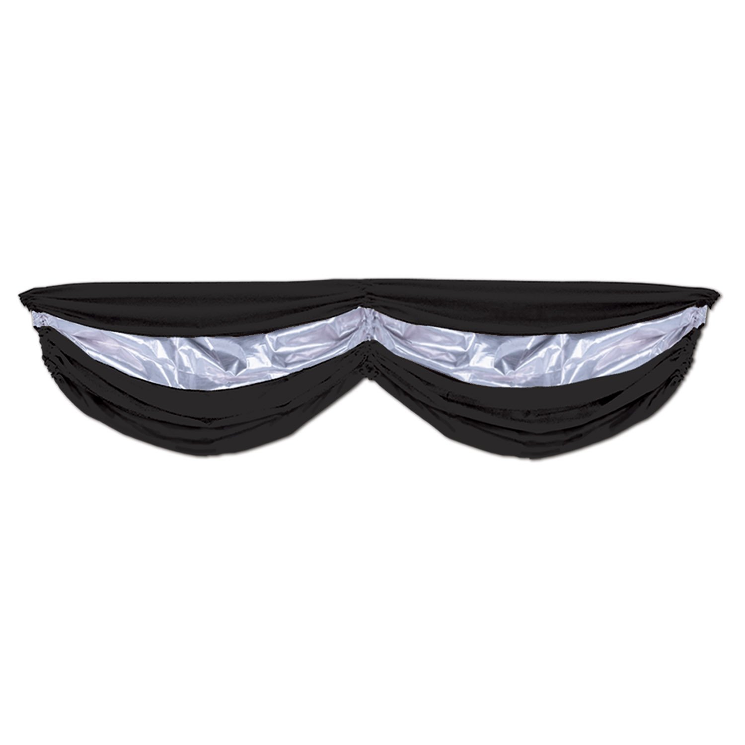 Beistle 1-pak Chorągiewki z tkaniny, 1,5 m, 10 cm, czarne i srebrne