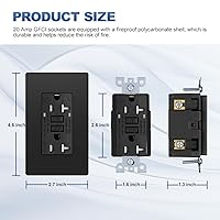 Vista 3 de Micmi Salida GFCI, receptáculo GFI resistente a manipulaciones con indicador LED, interruptor de circuito de falla de tierra de prueba automática