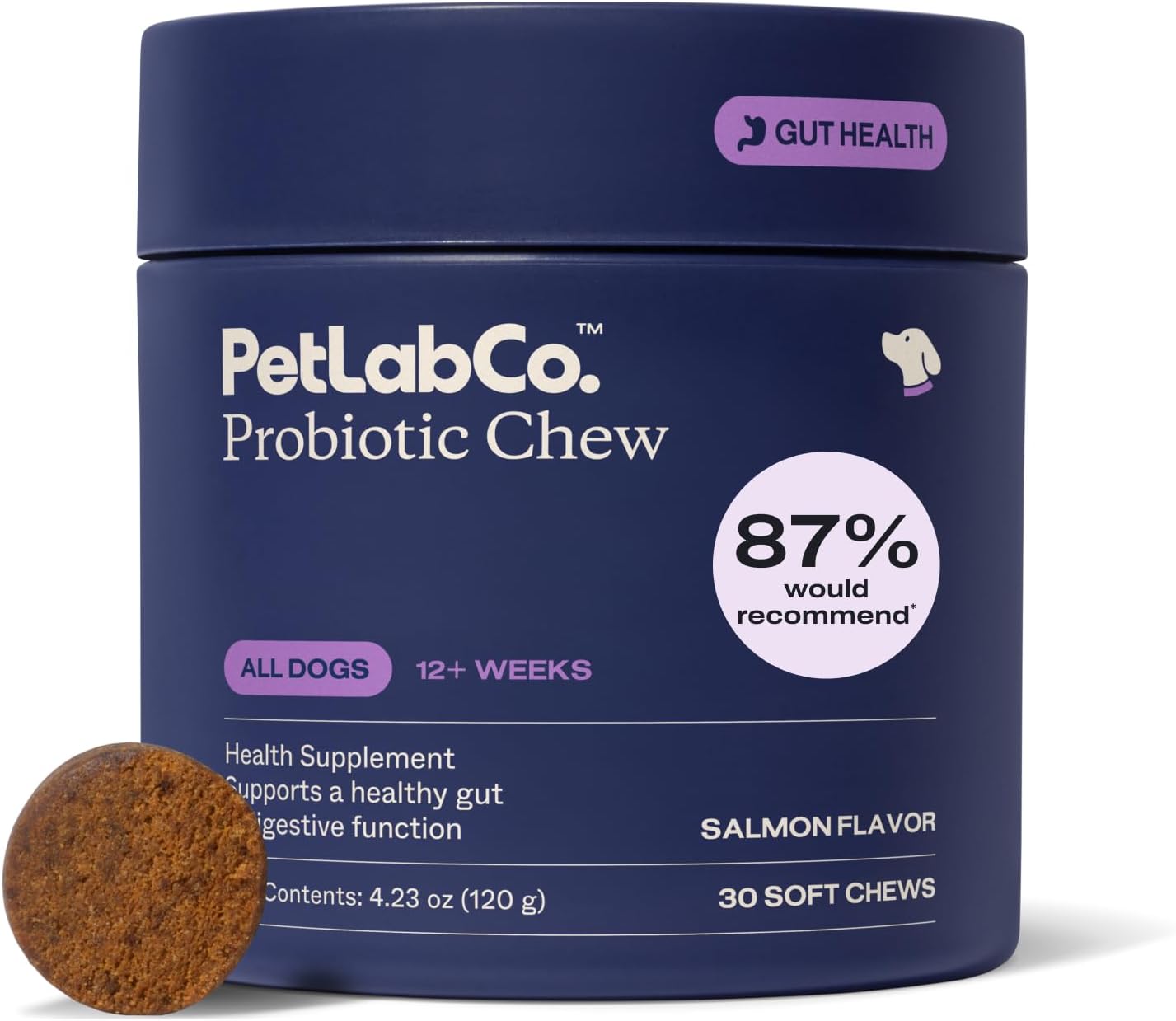Probiotics for Dogs, Support Gut Health, Occasional Diarrhea, Digestive Health & Seasonal Allergies - Salmon Flavor - Packaging May Vary - 30 Soft Chews