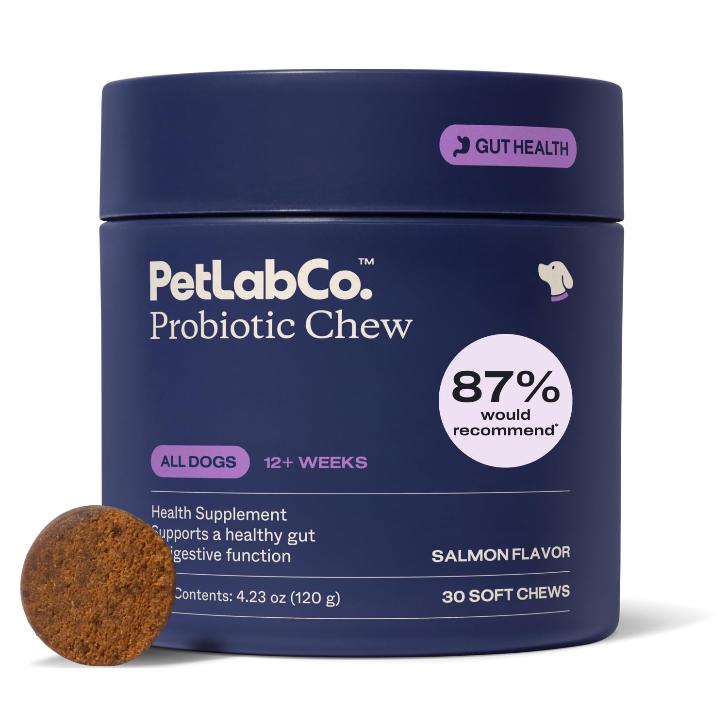 Probiotics for Dogs, Support Gut Health, Occasional Diarrhea, Digestive Health & Seasonal Allergies - Salmon Flavor - Packaging May Vary - 30 Soft Chews