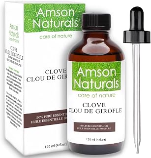 Clove Essential Oil 4oz / 120 ml by Amson Naturals - 100% Pure & Natural Clove oil for Hair, Skin, Diffusers.