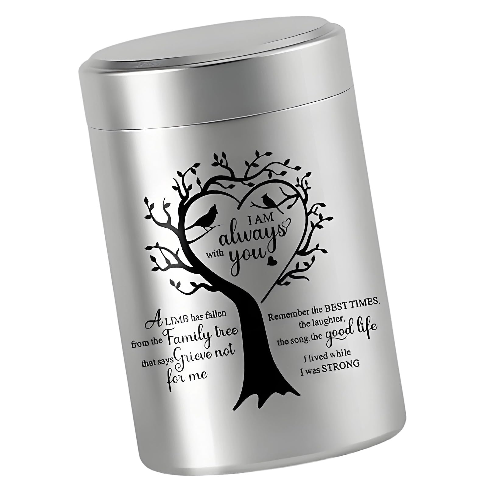 Tsophreniq Portable Minis Cremation Urn Aluminum Small Urns for Human Ashes Keepsakes for Lasting Remembrance Minis Urns for Ashes with Trees of Life Pattern