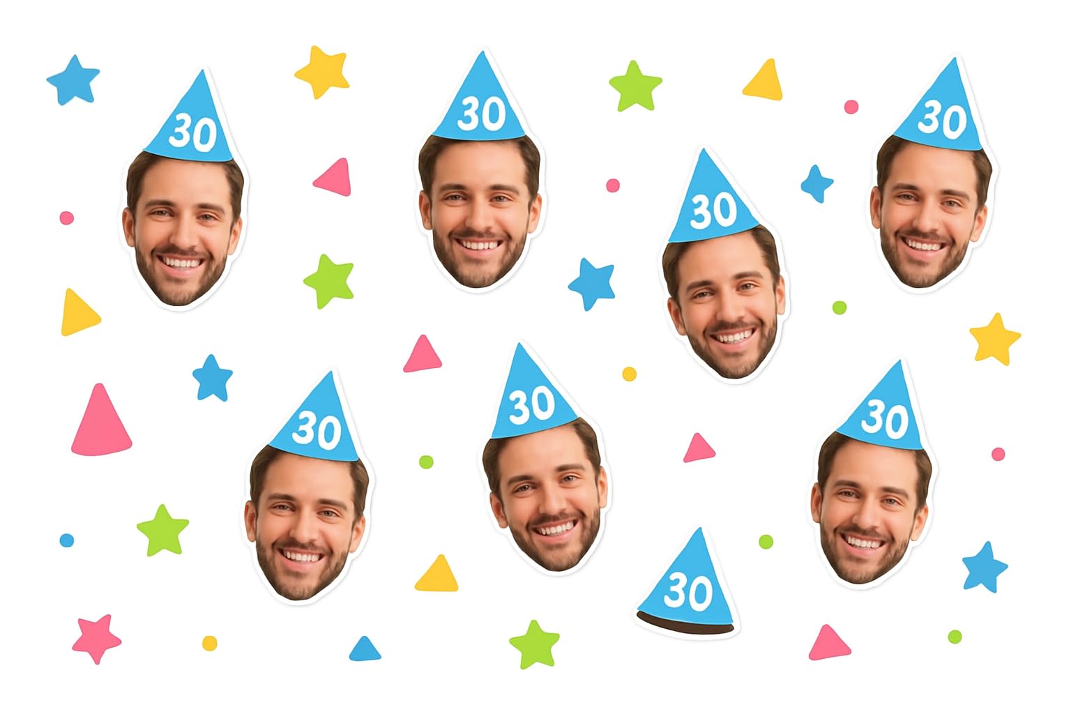 JANNGII 50 Custom Face Table Confetti – Fun and Unique Party Decoration – Includes Mini Photo Cutouts (Each Approx. 5X5cm) – Ideal for Birthdays, Weddings, Hen & Stag Parties (Pack of 50)