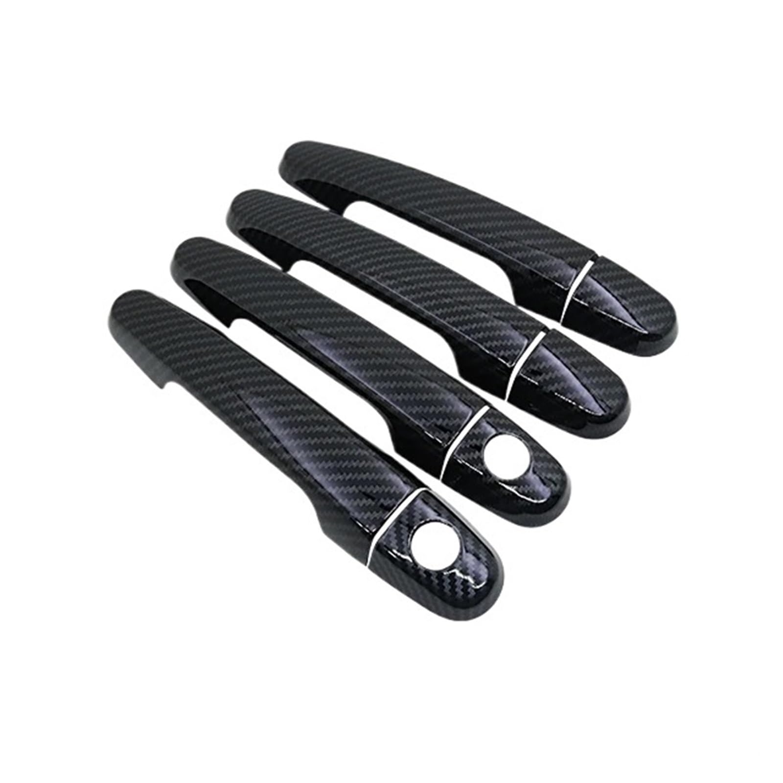 Hguvsjd 2Keyholes 4Door Car Exterior Door Handles For Toyota For Corolla E140 E150 2007~2013 Car Door Handles Carbon Fiber Handles Or Chrome Gloss Door Handles Covers Trim Sets(2Keyholes 4Door)