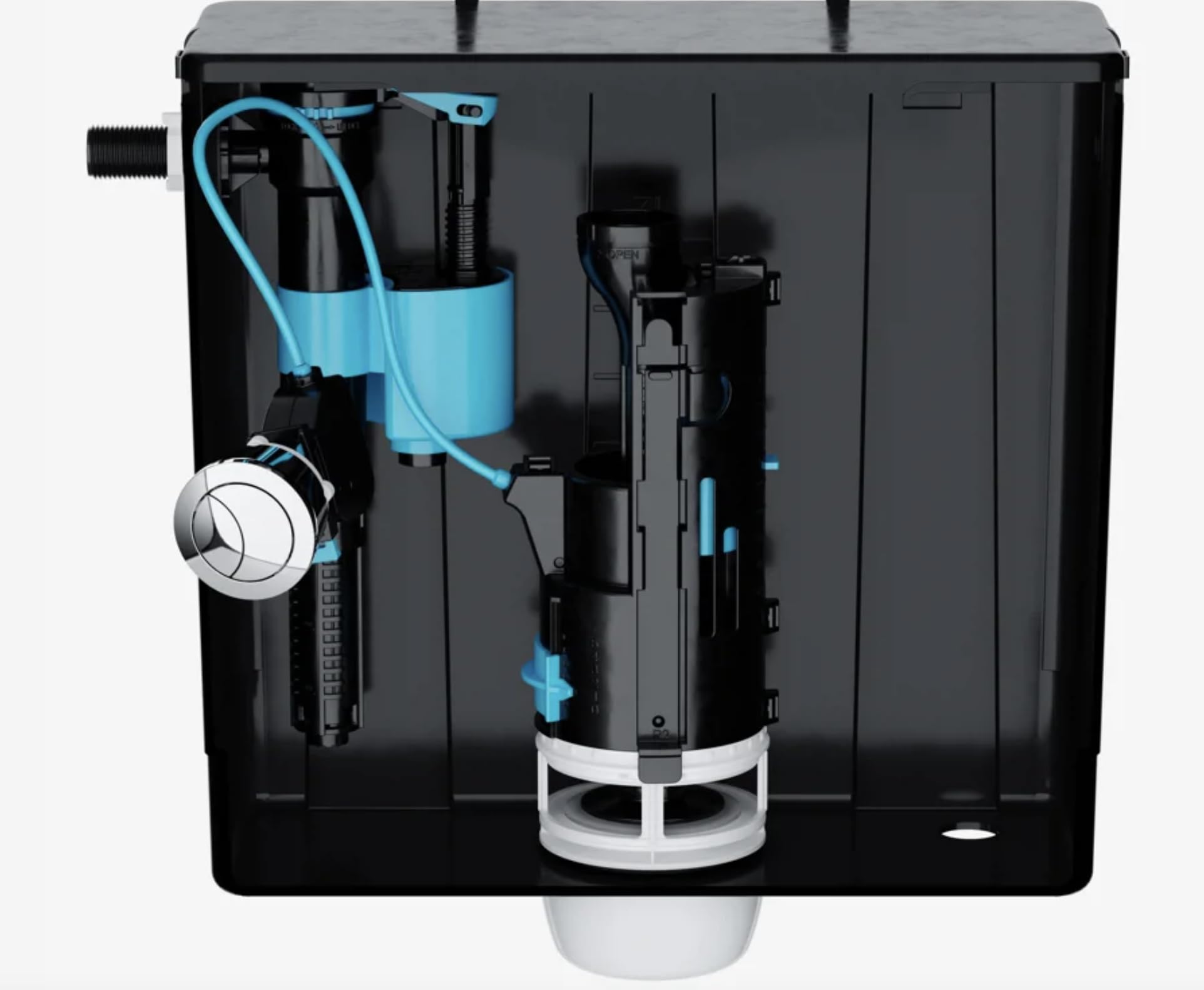 Taps2traps Black Universal Small Concealed Dual Flush Toilet Furniture Cistern