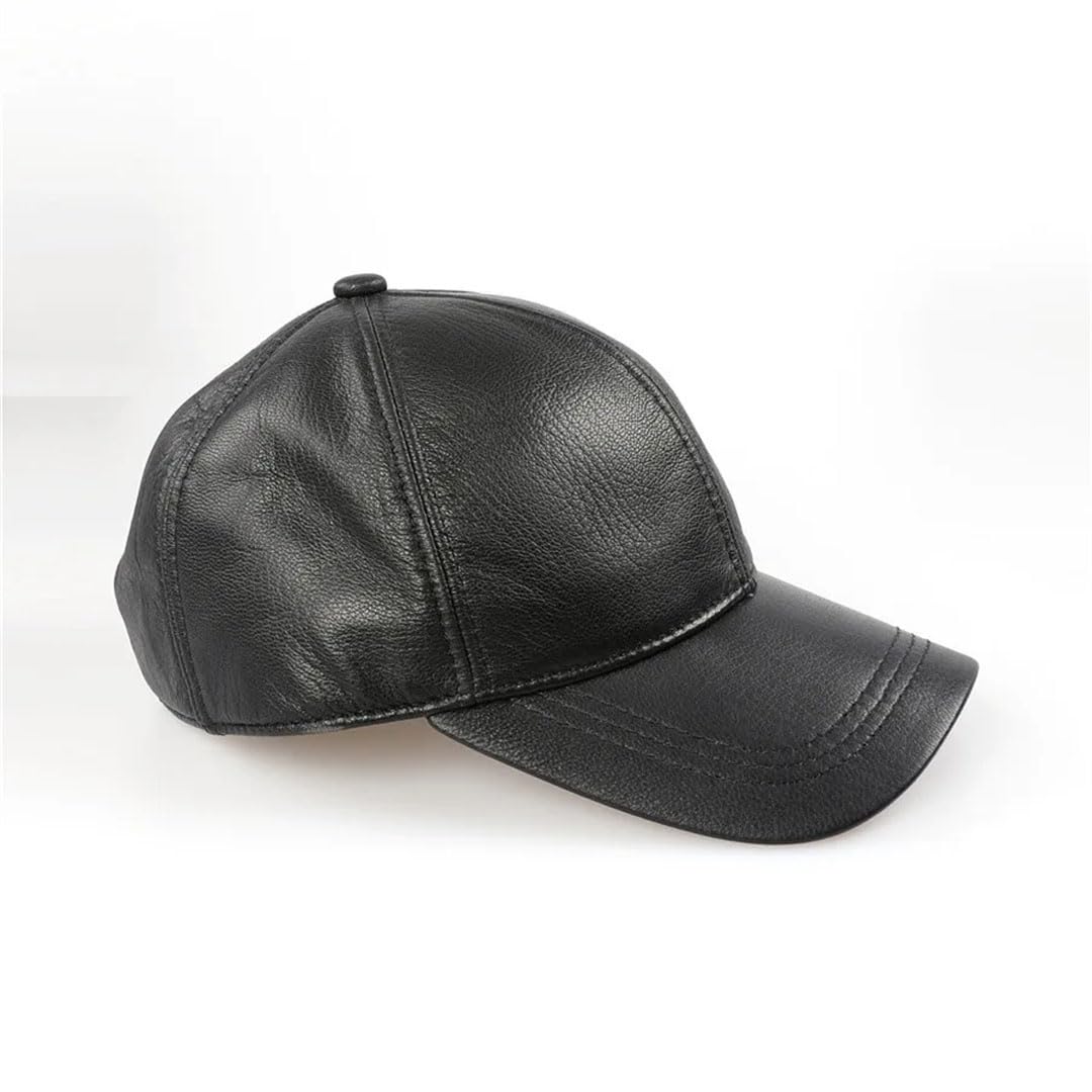 Gorra de béisbol de piel auténtica para hombre, ajustable, de piel auténtica