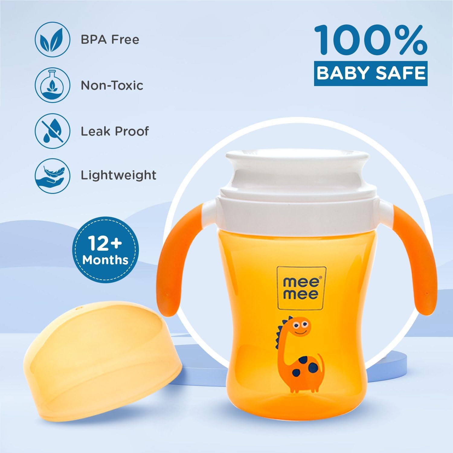 Mee Mee Easy Grip 360° Trainer Sipper Cup, Orange, 240ml