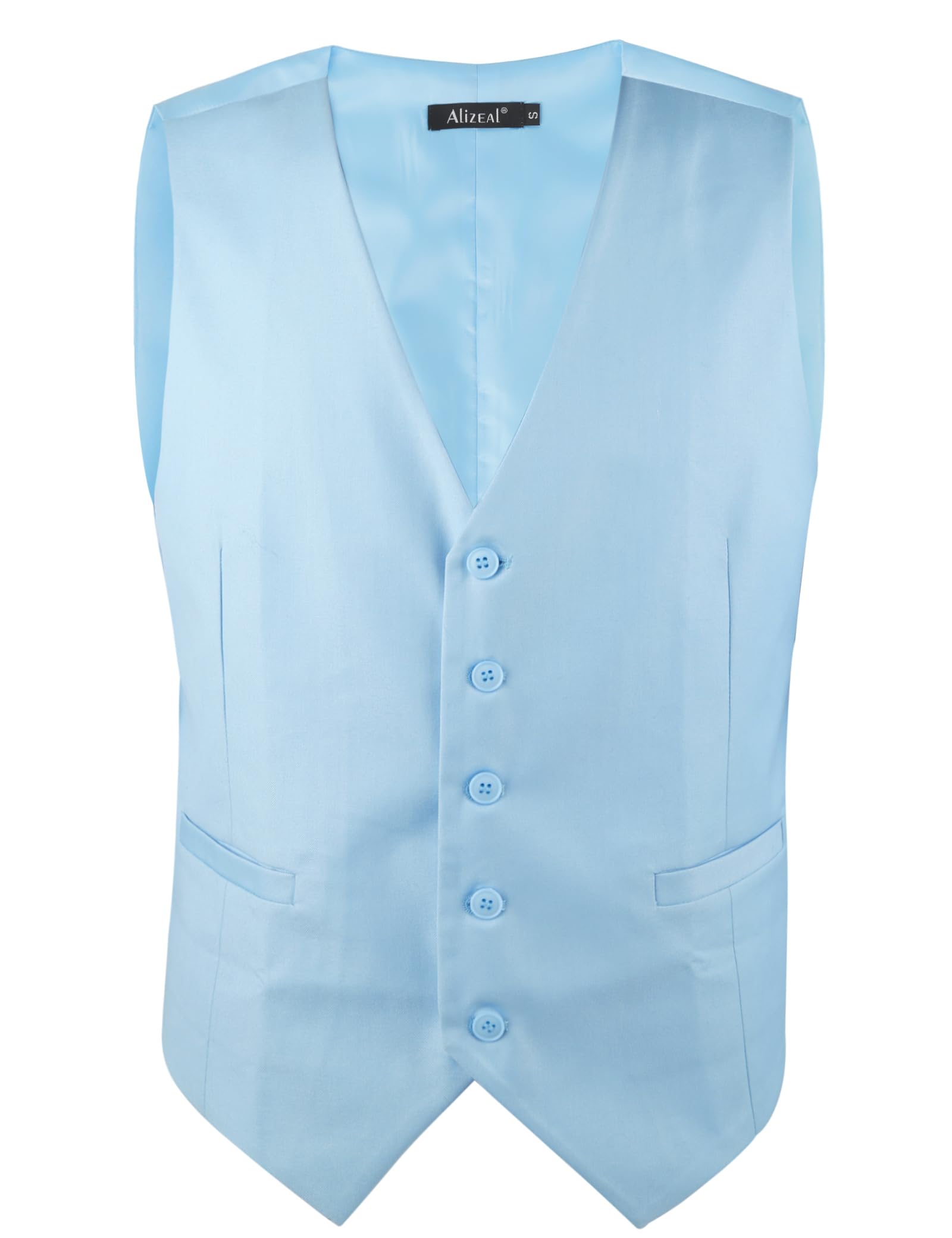 Alizeal Chaleco de esmoquin clásico de color sólido para hombre, ajuste regular, para boda