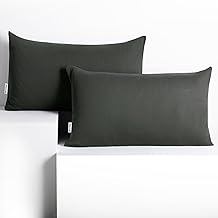 DecoKing 2 Pillowcases 50 x 60 cm Jersey 100% Combed Cotton Zip Graphite Anthracite Grey Amber