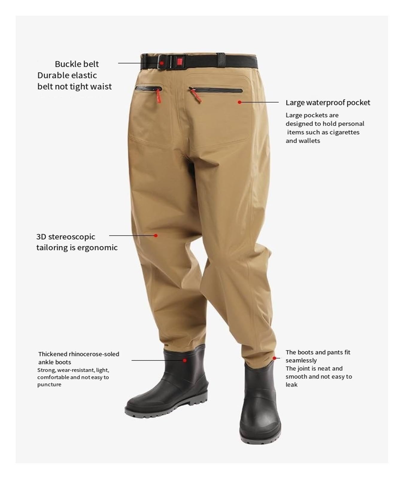 Trampolieri da Pesca lombo, Pantaloni da trampoliere con Esca for Lago fluviale, Abbigliamento da Mare da Viaggio, Tuta Impermeabile for Esterni, Comfort Traspirante per Pesca E Caccia(D,XXL)