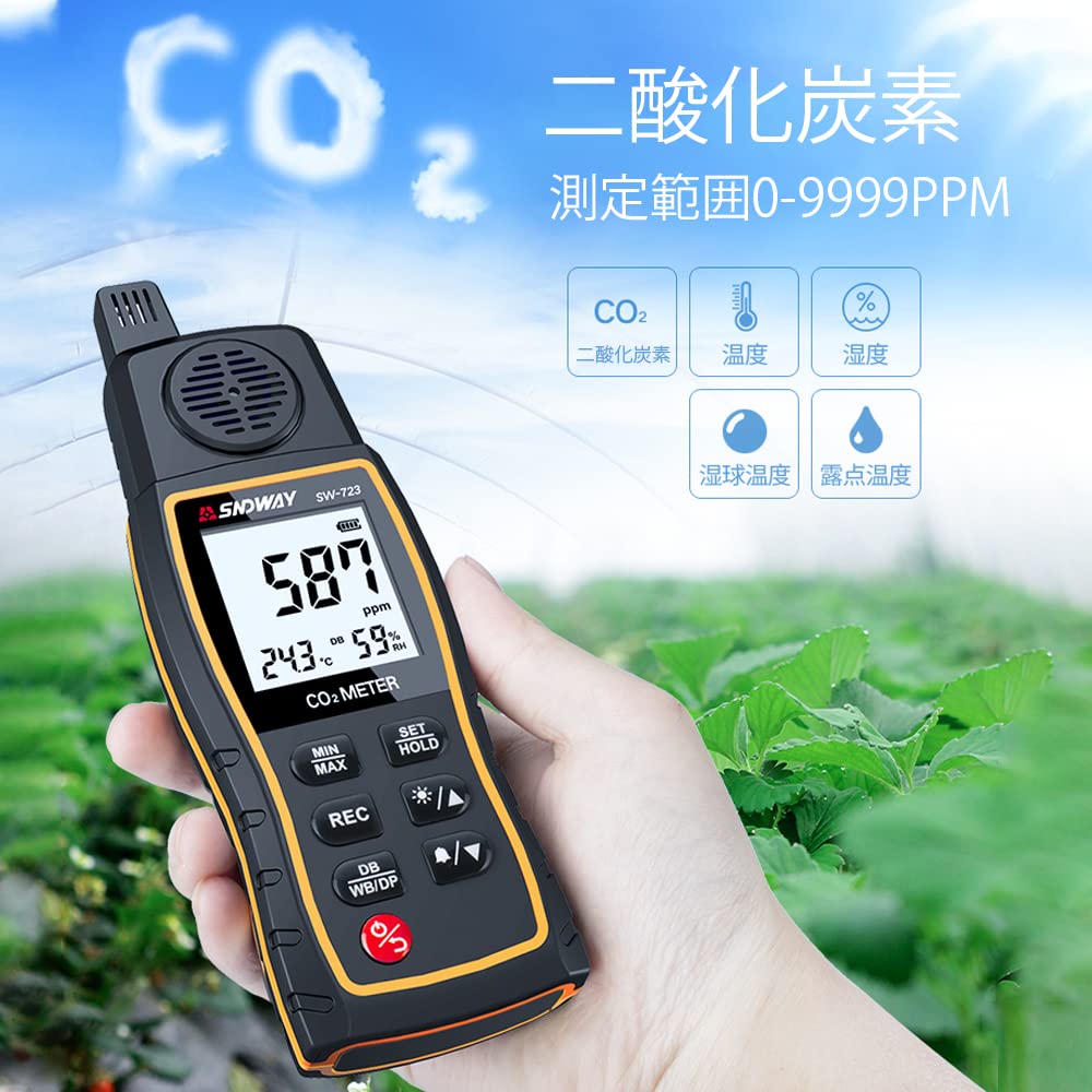 Amazon.co.jp: SNDWAYTOOLS SW723 高精度 二酸化炭素濃度計 温度計  