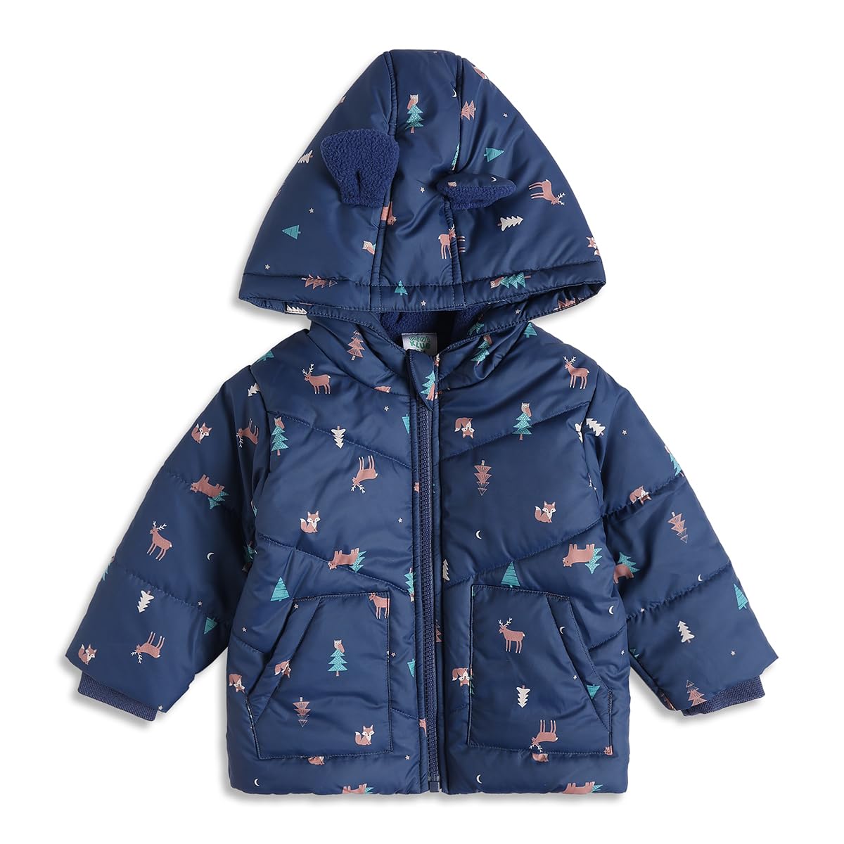 miniklub Kids Long Sleeve Hooded Woven Jacket, (Navy Blue)-picture-19