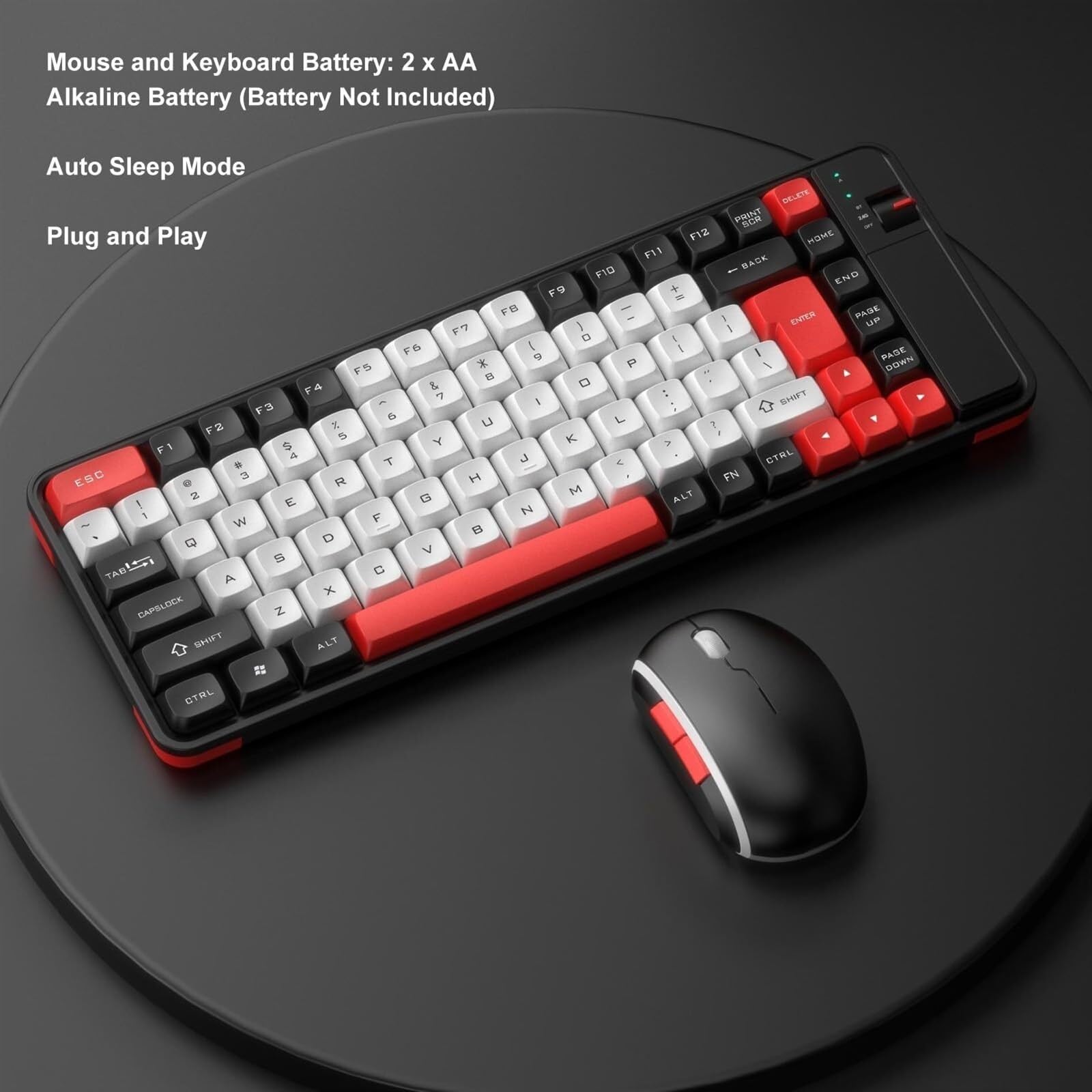 Klawiatura Mysz Zestaw Klawiatury I Myszy Do Gier 84 Klawisze Z Odbiornikiem USB Laptopa Zestaw(Rot)