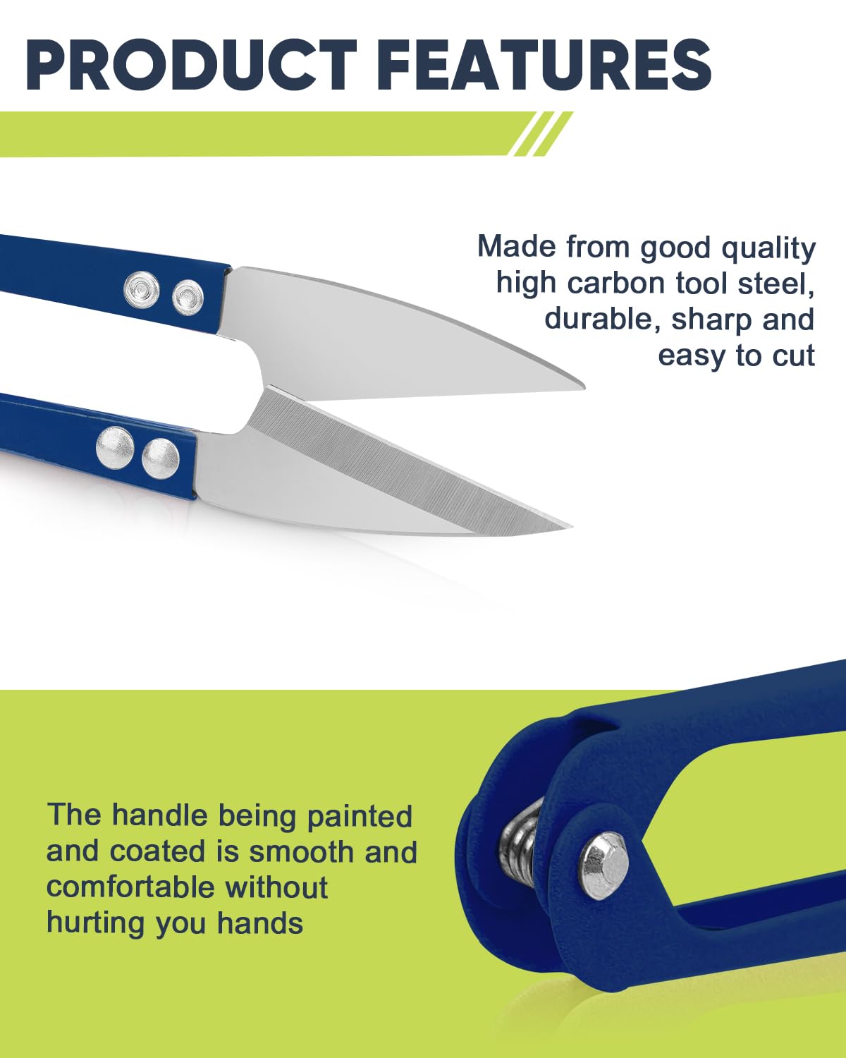 UCEC Blue Thread Snips and Mini Scissors for Cross Stitch Sewing, Embroidery and Dressmaking - Sharp & Easy to Cut - Image 2