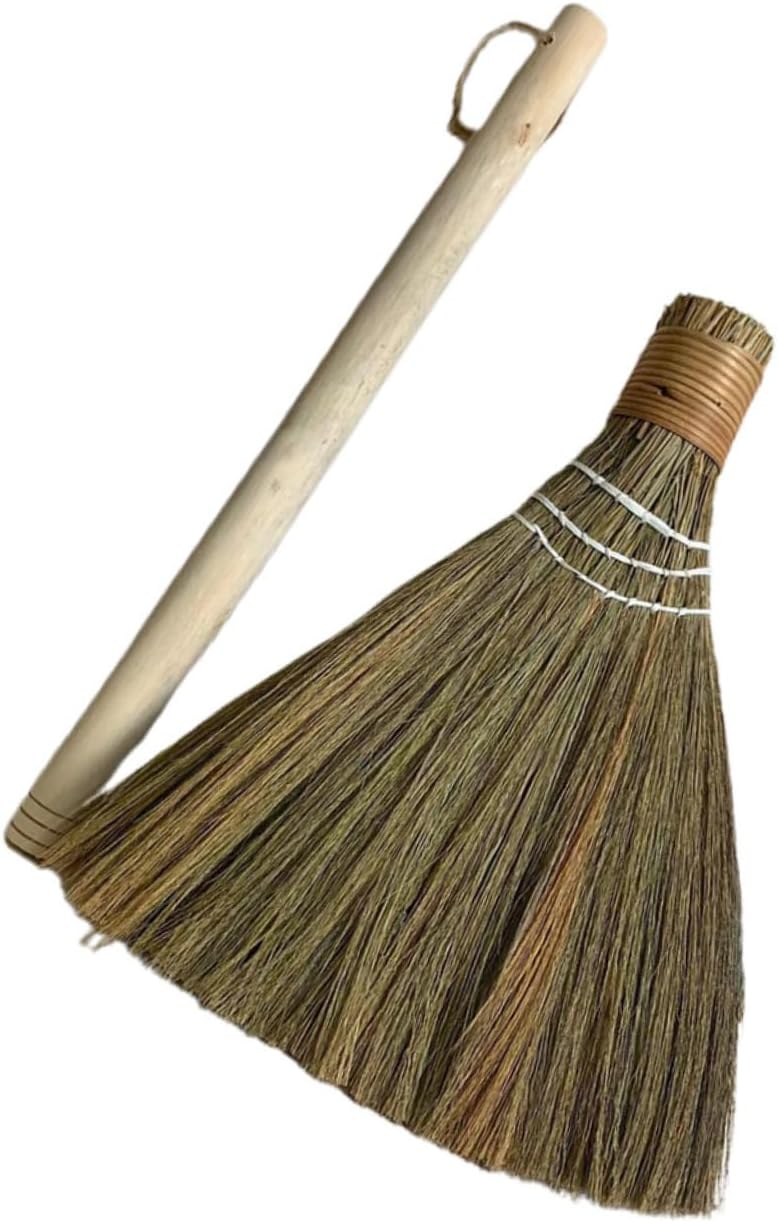 MAGICLULU Hand Woven Desk Dust Broom Portable Cleaning Sweeper with Removable Handle for Hard to Reach Areas Home Office and Kitchen Farmhouse Style