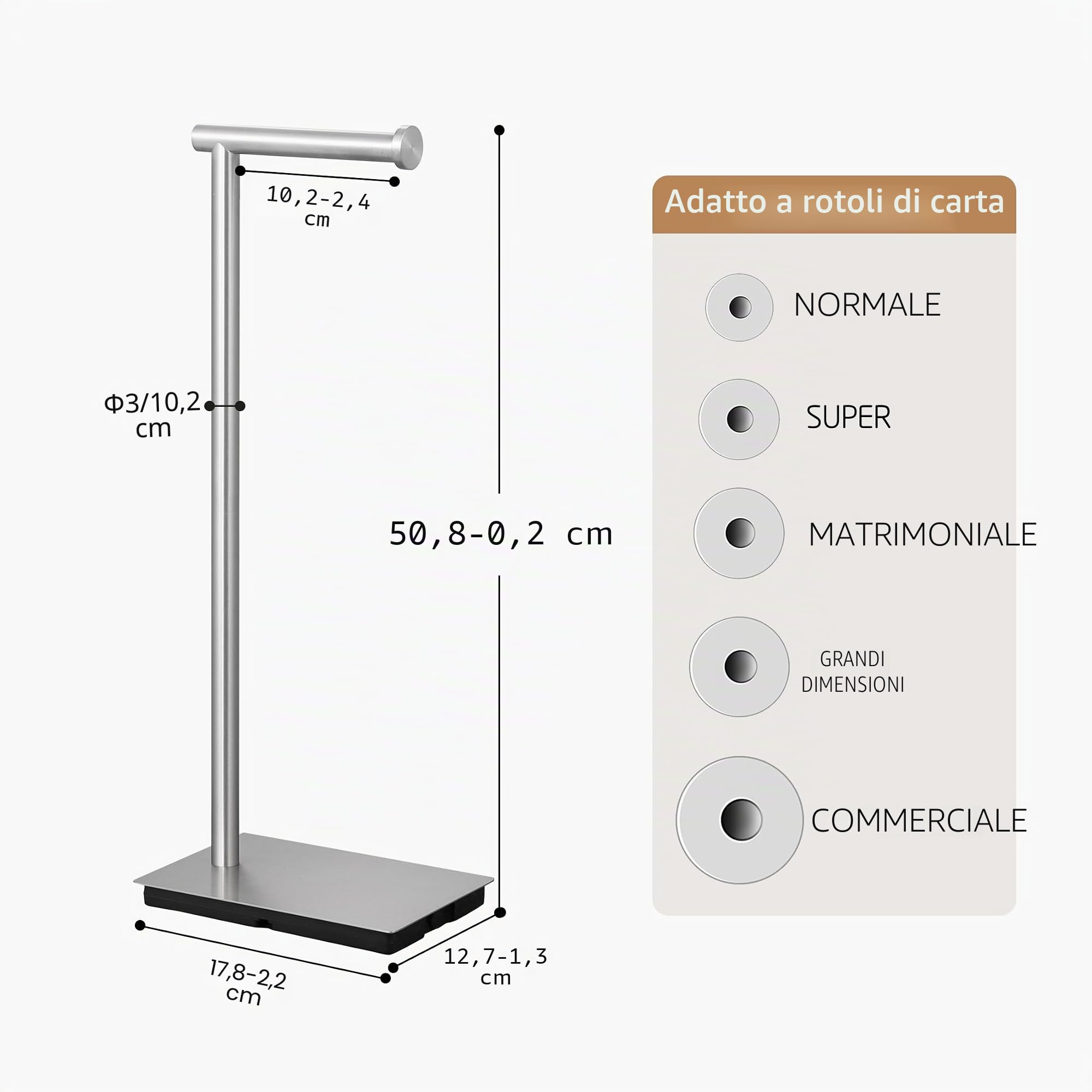 KES Porta Carta Igienica Autoportante Supporto per Bagno Porta Carta Igienica Acciaio Inossidabile Acciaio Spazzolato, BPH286S1A-2 | Base ponderata in acciaio inox SUS304, finitura spazzolata, BPH286S1A-2