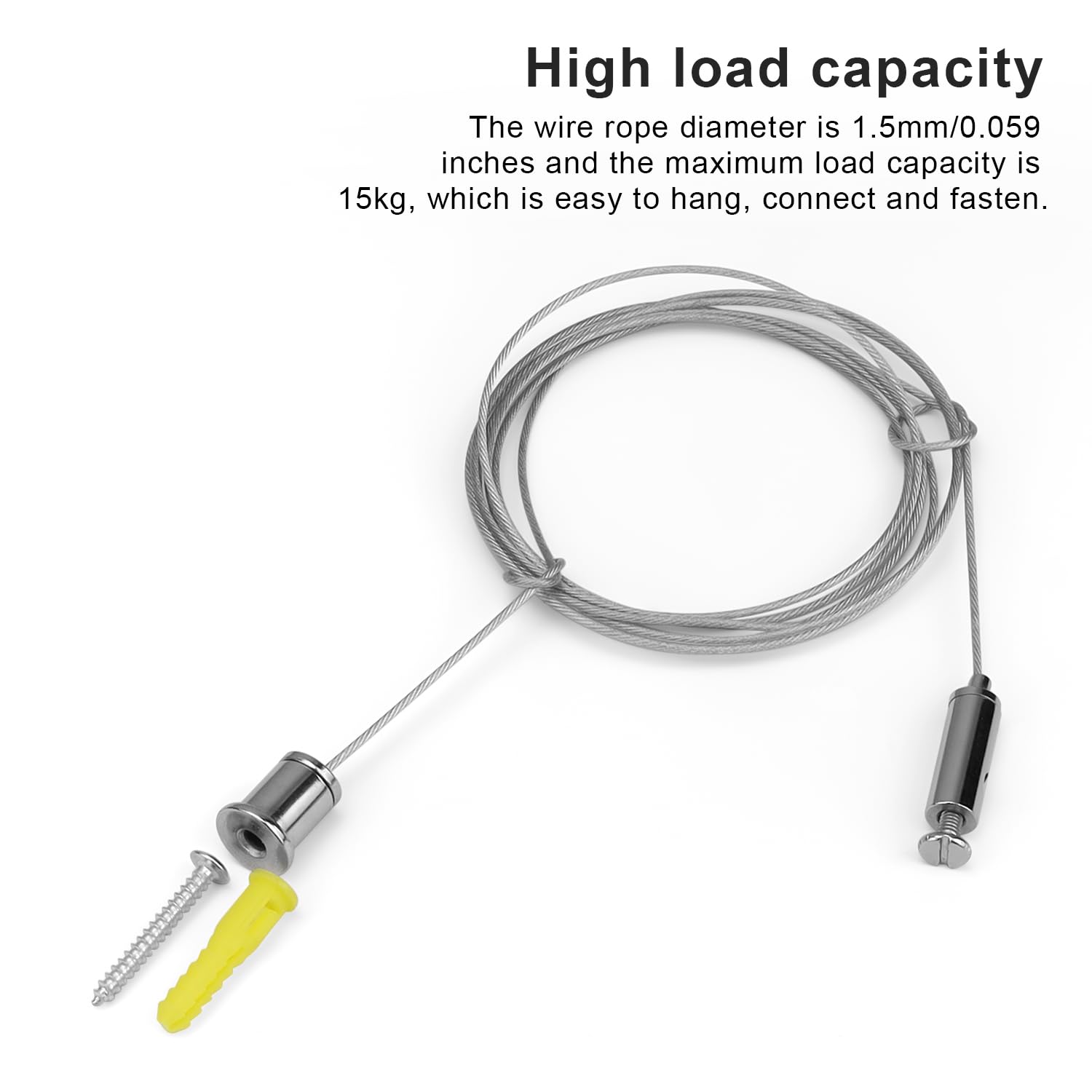 2pcs Câble Métallique En Acier Inoxydable Pour * Avec Oeillets Et Crochet 2 Mètres De Corde En Acier Inoxydable équipement De Suspension Corde