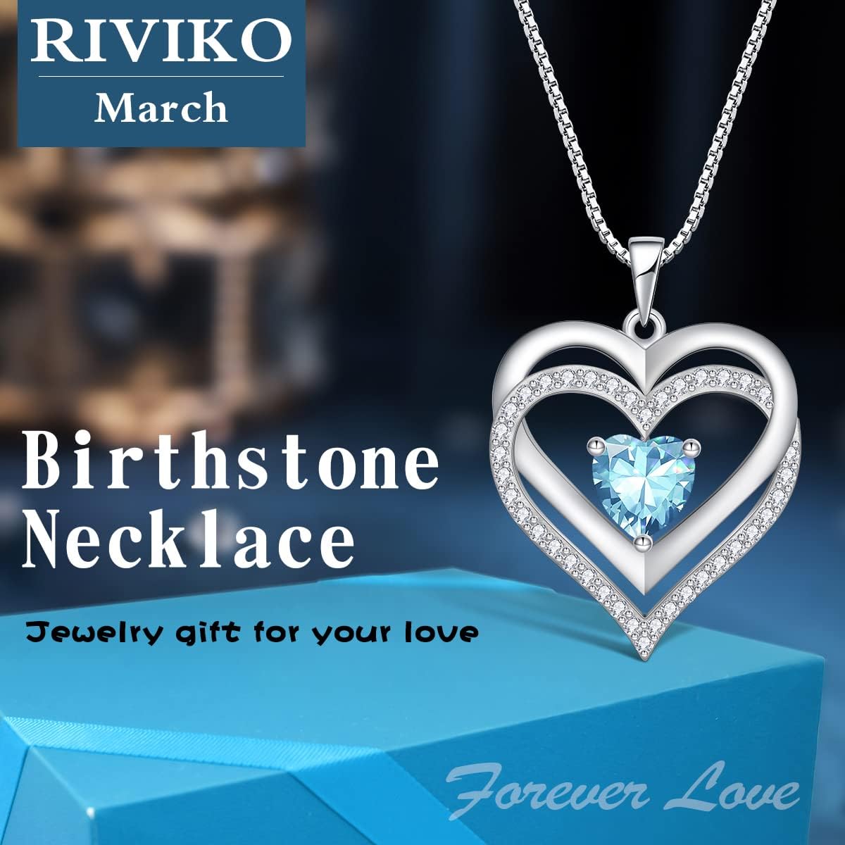 RIVIKO Infinity Heart Symbol Necklace for Women 925 Sterling Silver Love Heart Pendant Valentine's Day Anniversary Birthday Christmas Jewelry Gifts for Women Mom Wife Sister Her Friends - Image 3