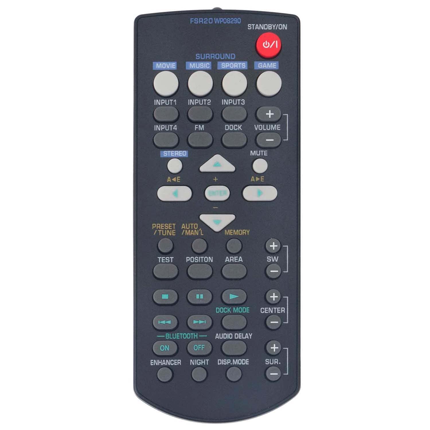 FSR20 WP08290 Replacement Remote Control Applicable for Yamaha Soundbar YAS-81 YAS-71 YAS-81CU YAS-71CU YAS-81SPX YAS-71SPX YAS-71BL