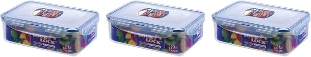 6 x Lock & Lock 1.6L Stackable Airtight Container Rectangular HPL824
