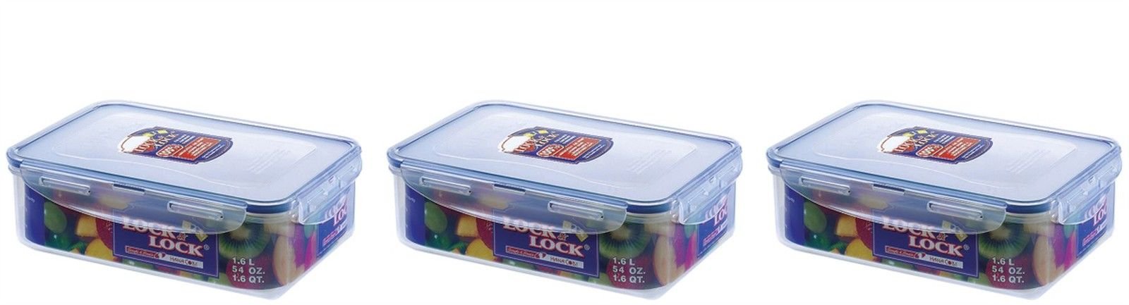 Locknlock Transparent 6 X Lock & Lock 1.6L Stackable Airtight Container Rectangular Hpl824