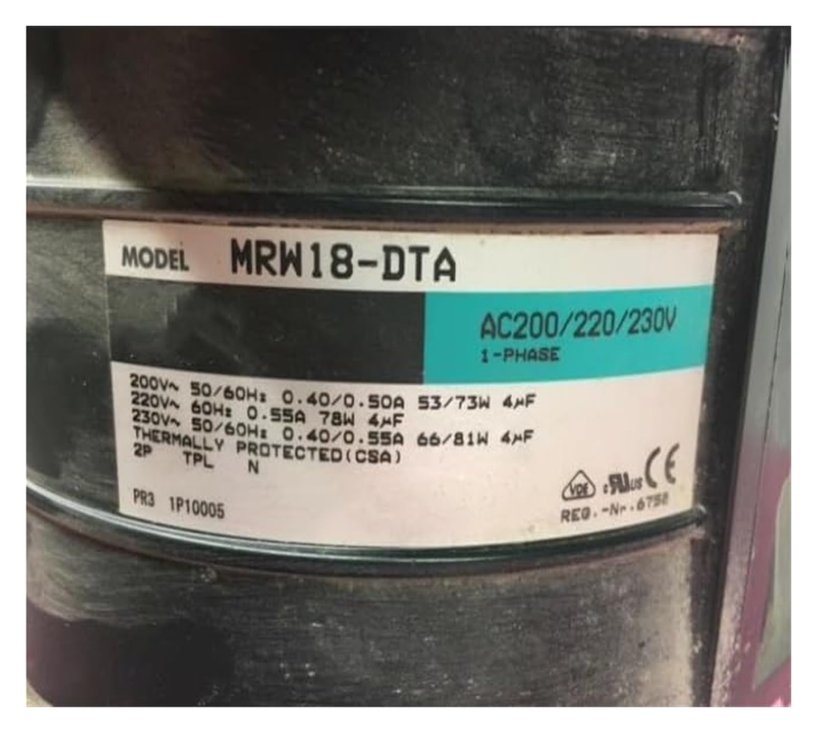 Ventilateur MRW18-DTA 200-23 V extracteur d'air de 0,40A à 0,55A