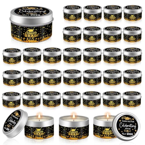 30 Sets Mini Graduation Candles Bulk Class of 2026 Graduation