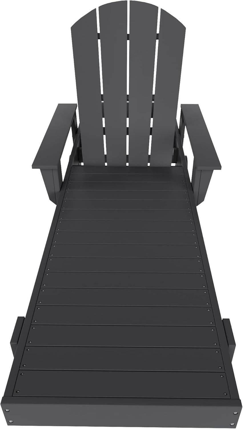 WestinTrends Laguna Adirondack Poly Reclining Chaise Lounge with Arms & Wheels, Gray