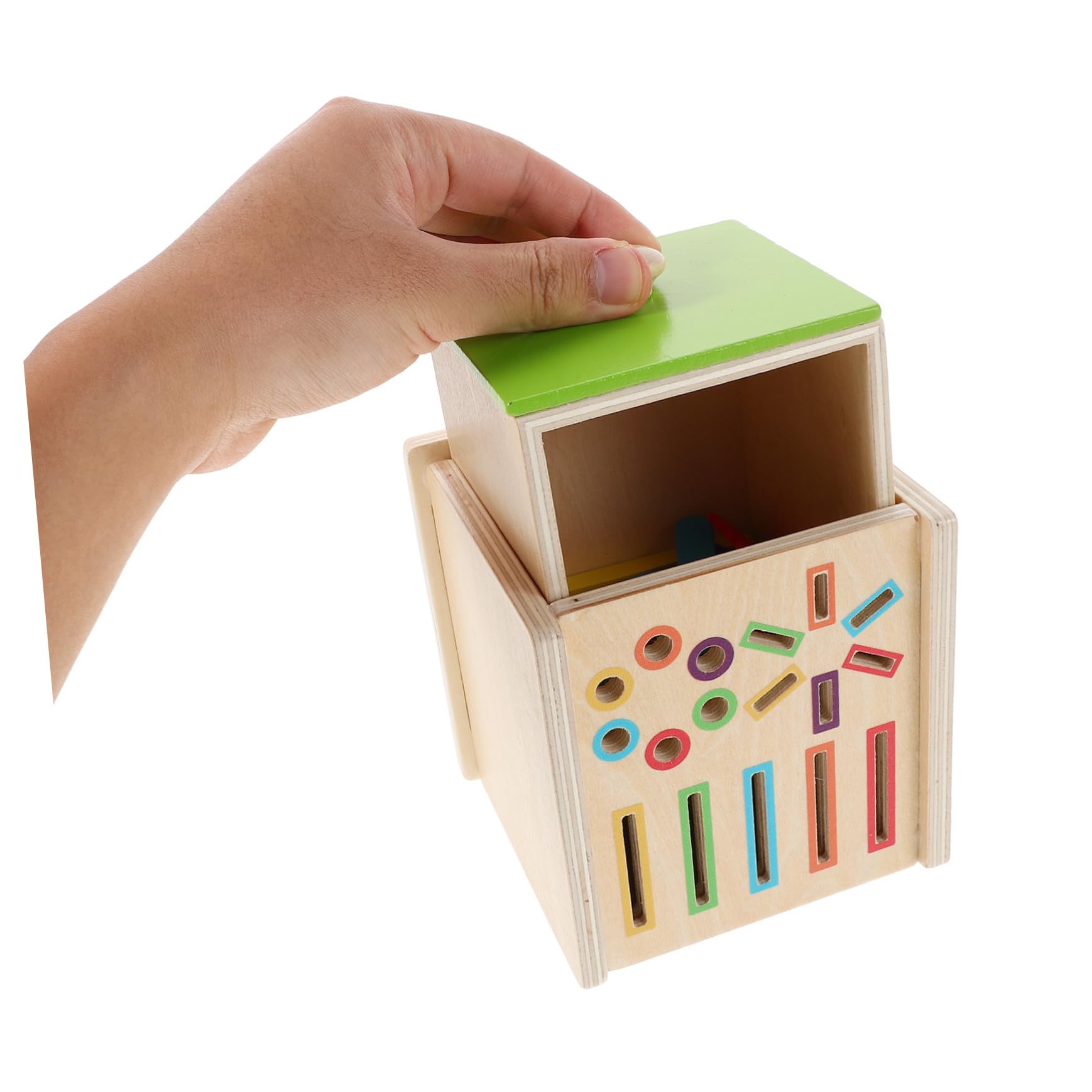 UKCOCO Montessori de Clasificación de de Madera Sólida para Años Juguete Educativo Visual y Cognitivo Colores y Geométricas para Desarrollo Temprano