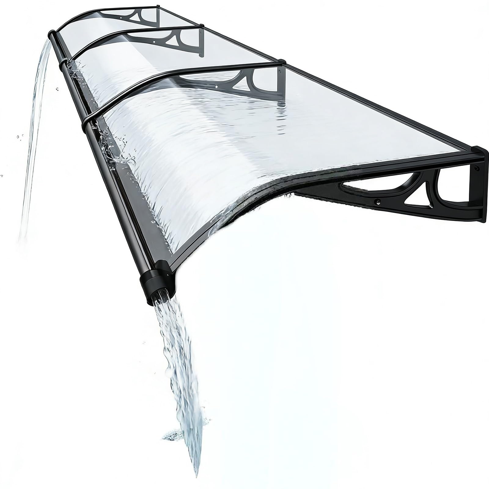 GJMSSMY Durable Outdoor Door Canopy, Aluminum Awning for Windows & Porches, Solid Polycarbonate Rain Cover with Fixed Drip Edge, Weather-Resistant Shelter Solution
