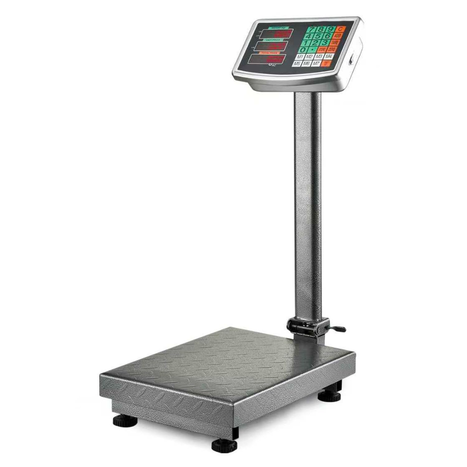 Bilancia Digitale Industriale 300 kg Piattaforma 40x50 cm Acciaio Inox Display LCD Retroilluminato