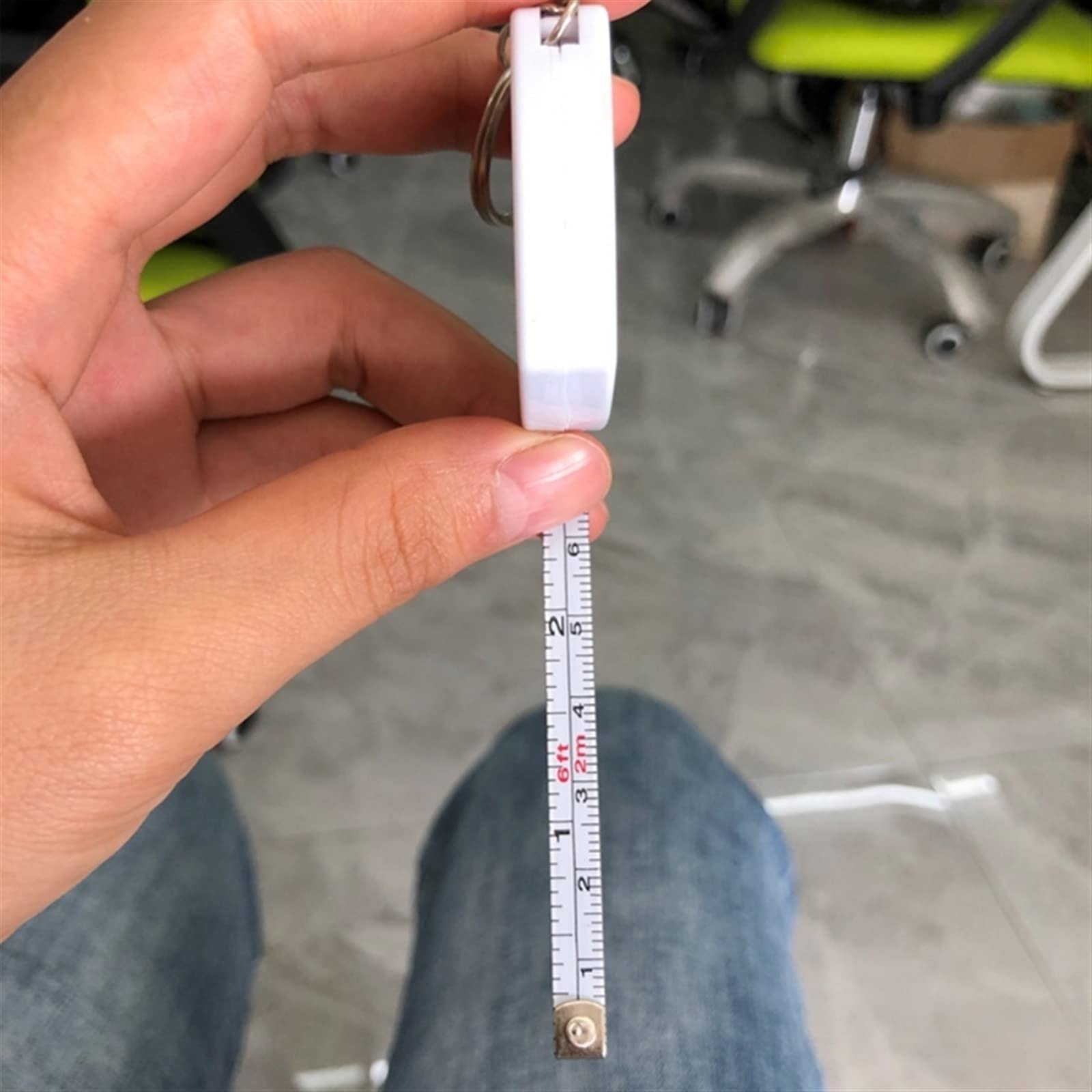 Cintas métricas, Regla de 2 m Cinta métrica de Metal Llavero Herramientas de medición portátiles Regla retráctil