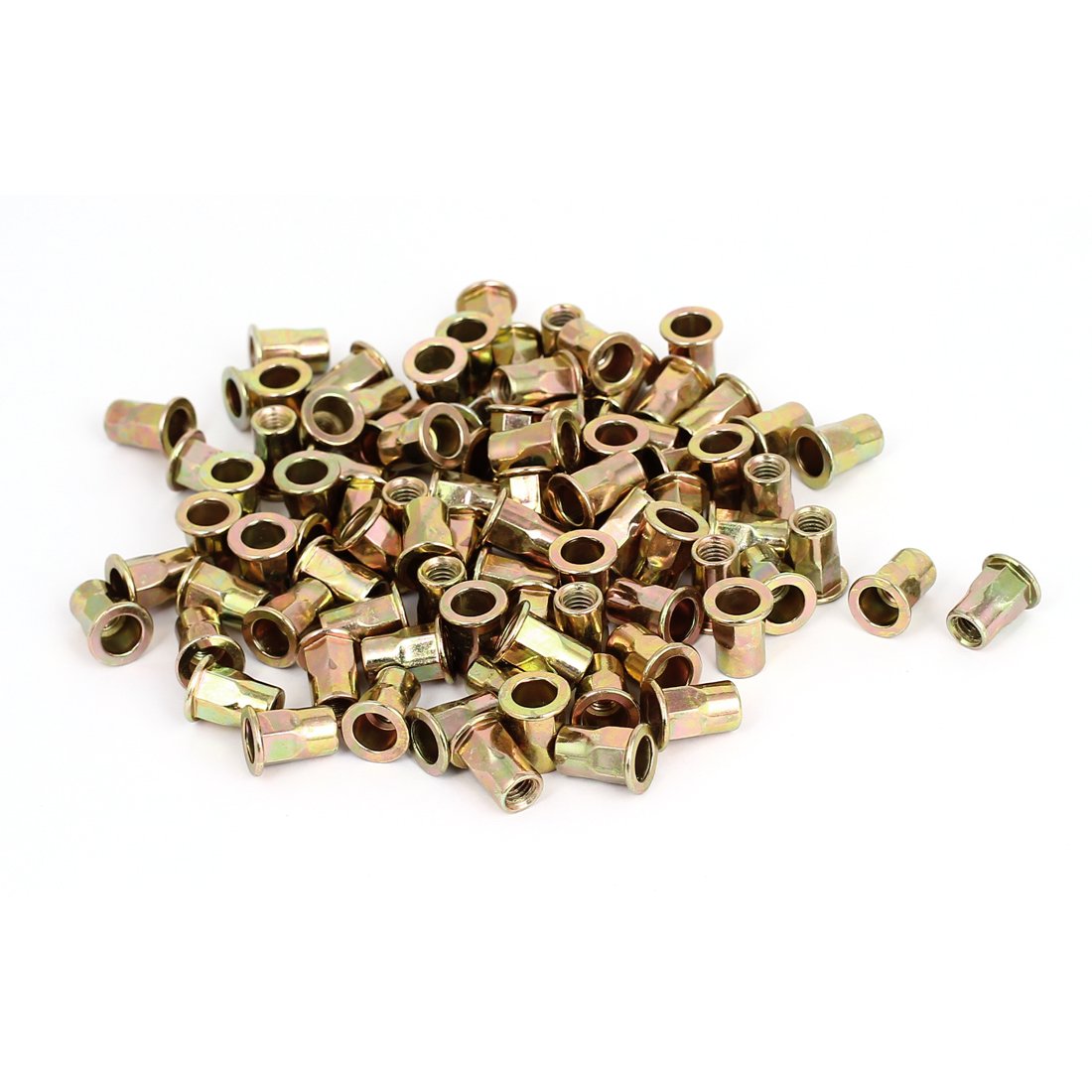 100 Pcs M6 Hex Socket Screw Rivet Insert Nuts, Rivet Cap Flat
