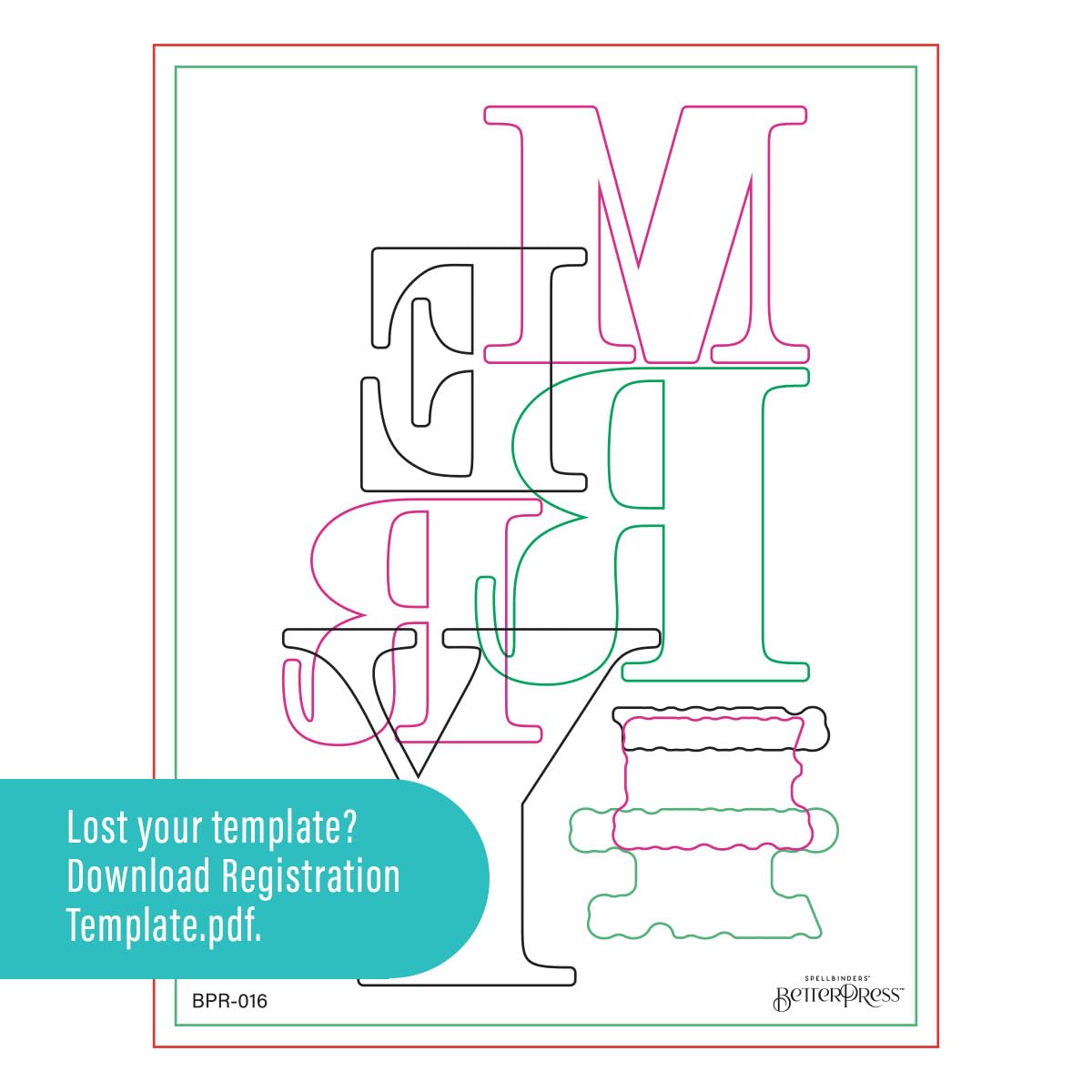 Spellbinders BPR-016 Color Mix Merry Registration Press Plates from The Home for The Holidays Collection, Metal - Image 3