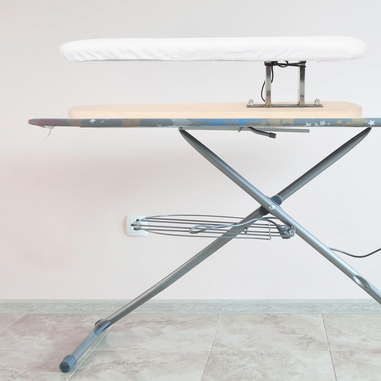 Balacoo Tabla de Planchar de Sobremesa Diseño Compacto y Tela de Color Claro, Taburete para Planchar Ropa Cómodo y Portátil para Uso de Prendas