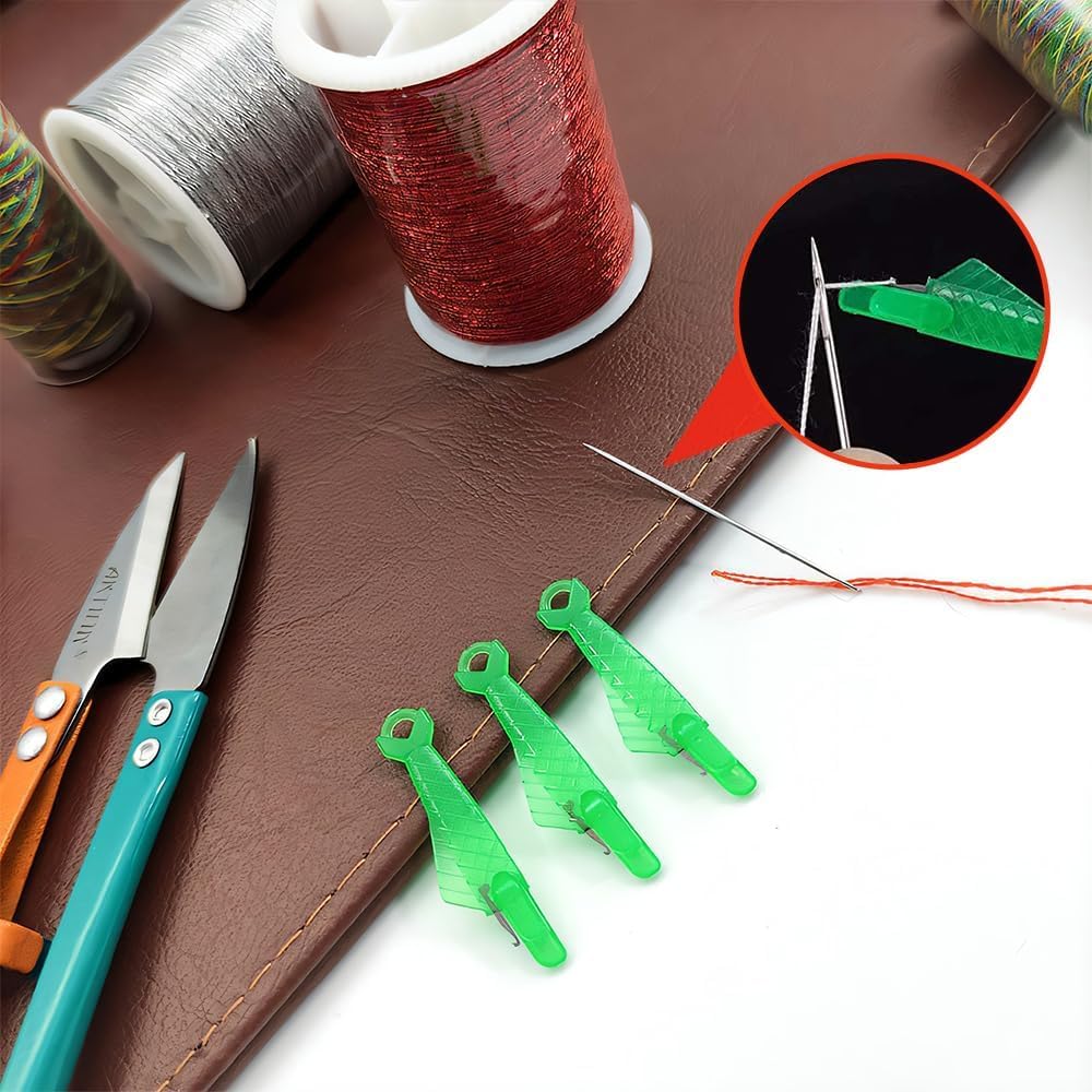 Infila aghi automatico per macchine da cucire e cucire a mano, aiuto per filettatura di precisione per artigianato, accessori da cucito facili da usare, perfetto per sarti e sartoria