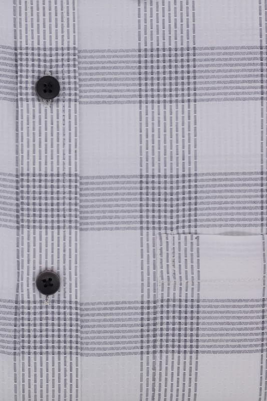 Image of 7-DAYS Men's Premium Check Shirt - 100% Cotton, Tailored Fit (Between Slim & Regular), Full Sleeve, with Pocket - Smart Office & Casual Look