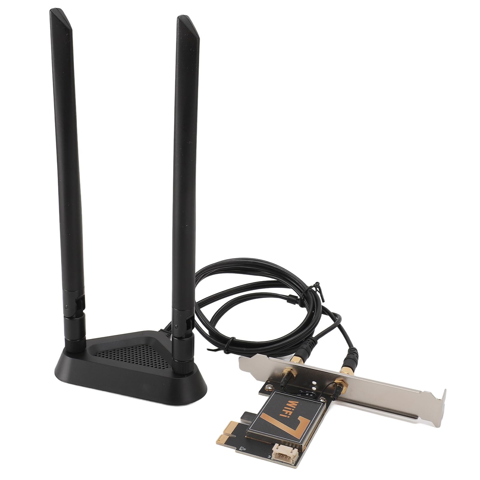 BE200NGW Scheda WiFi PCI Ex1 con Antenna 8DB, WiFi7 8774Mbps 5.4, Crittografia WPA4 per OS (Con base antenna estesa staccabile)