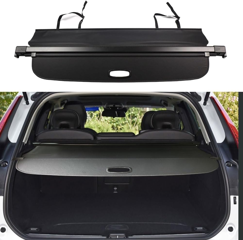 Cargo Cover for Volvo XC60 2018 2019 2020 2021 2022 2023 Accessories with Back Curtain Rear Black Trunk Shade Luggage Security Cover