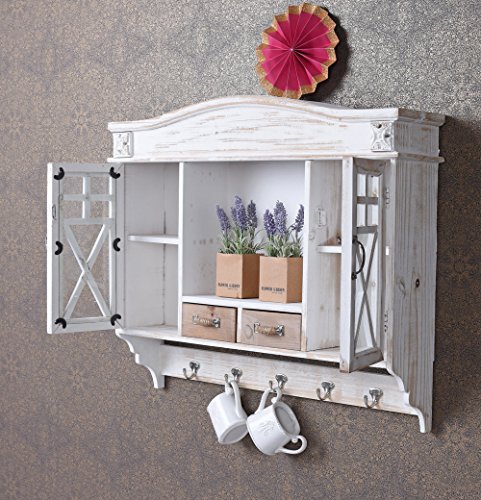 Unbekannt Wandschrank Shabby Chic Küchenschrank Haken Vitrine Wandvitrine Wandboard mxa074 Palazzo Exklusiv - Image 5