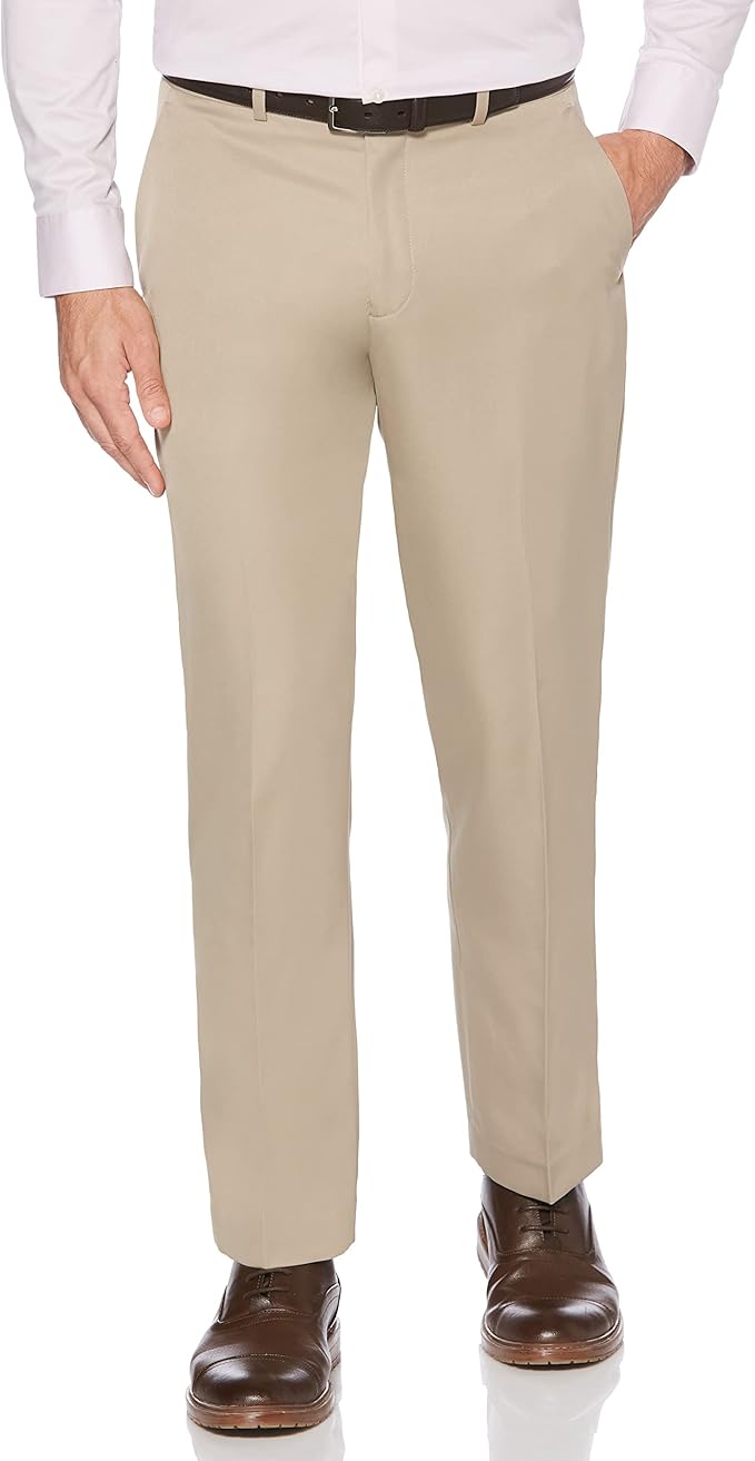 Perry Ellis Portfolio Men's Performance Dress Pant, Modern Fit, Non-Iron, Flat Front Stretch (Waist Size 30 - 42)