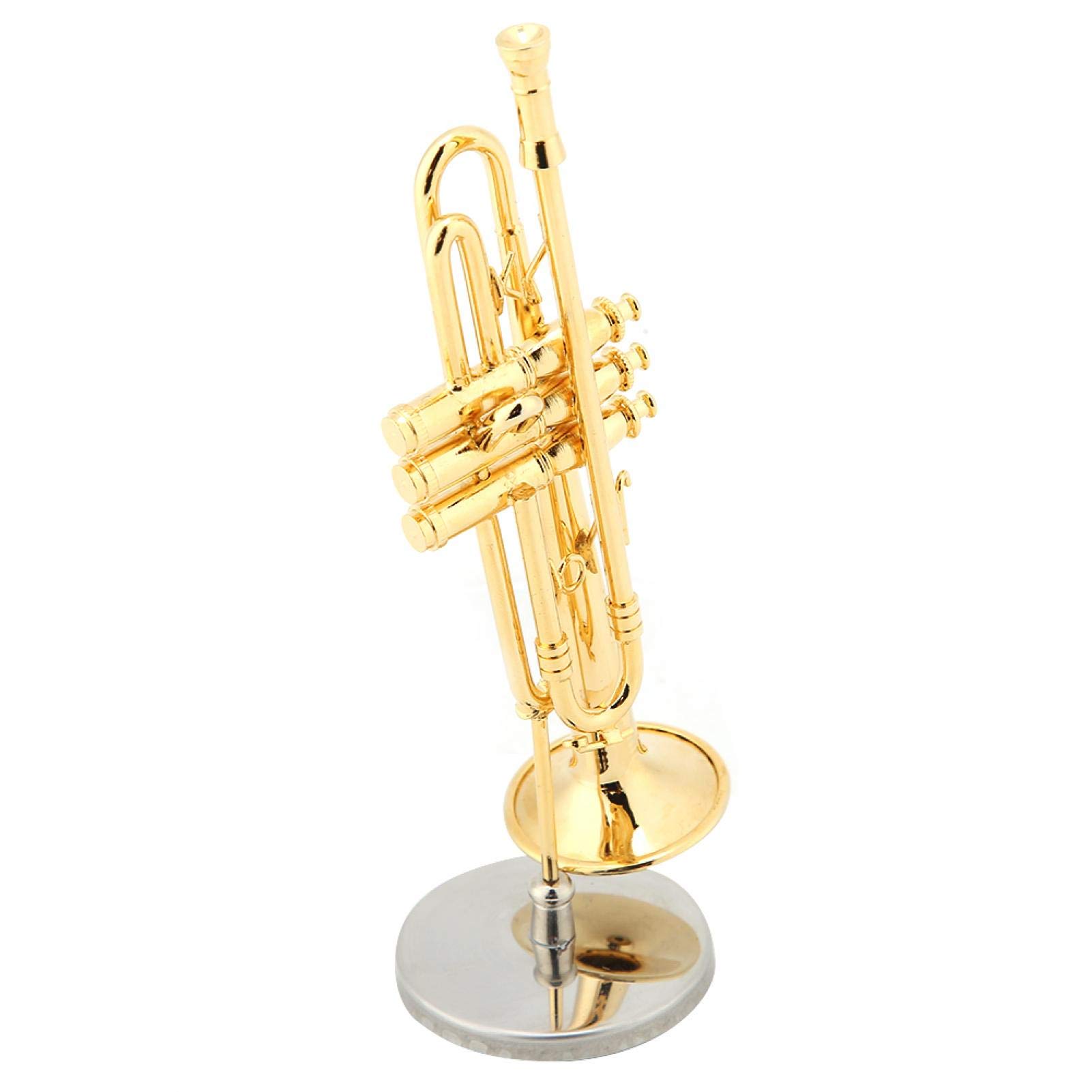 - Tromba in miniatura, replica di trombetta, ornamenti musicali placcati oro, portatile, compatto per regalo musicista, decorazione della casa